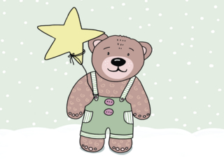 Grußkarte Weihnachten Bär