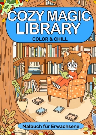 Fantasy und Cozy Home Malbücher / Bibliothek Malbuch Magische Bibliothek Cozy Magic Library