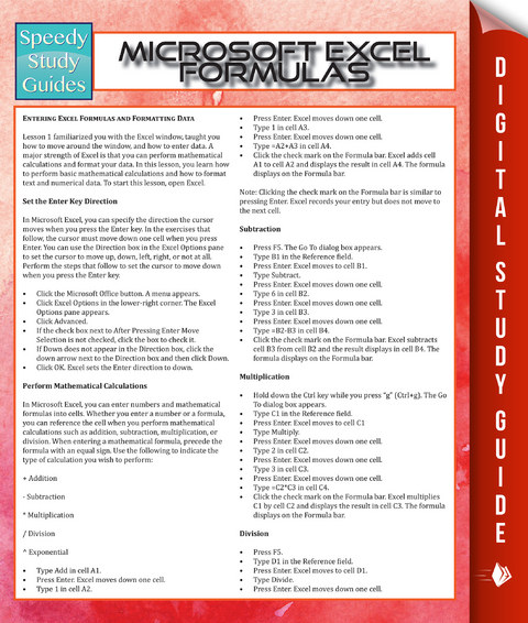 Microsoft Excel Formulas - Speedy Publishing