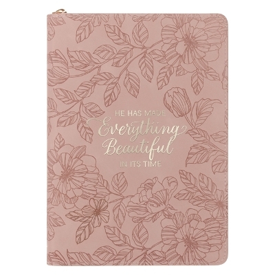 Journal Classic Zip Pink Everything Beautiful Ecc. 3:11 - 