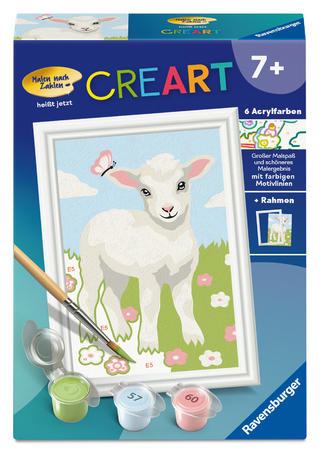 CreArt, Malen nach Zahlen Kinder - Süßes Lämmchen