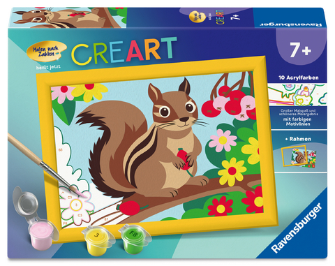 CreArt, Malen nach Zahlen Kinder - Streifenh&ouml;rnchen