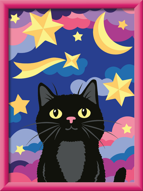 CreArt, Malen nach Zahlen mit Gips gie&szlig;en - Sternenkatze