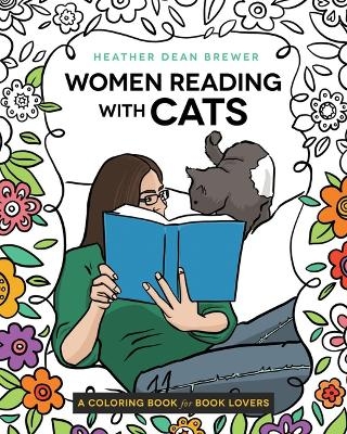Women Reading with Cats Coloring & Activity Book