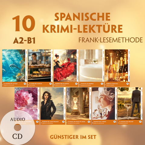 10 Spanische Krimi-Lektüre A2-B1 (10 Bücher + 10 Audio-CDs) - Elena Vallejo