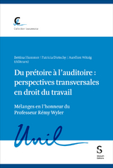 Du pr&eacute;toire &agrave; l&rsquo;auditoire : perspectives transversales en droit du travail - 