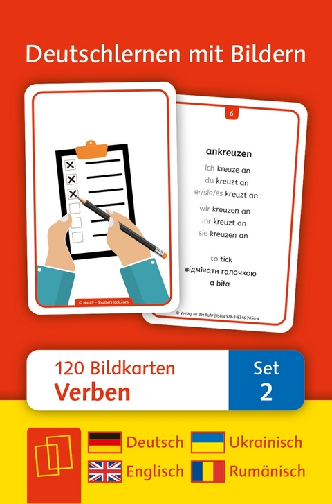 Verben: Set 2 - Deutsch, Englisch, Ukrainisch und Rumänisch