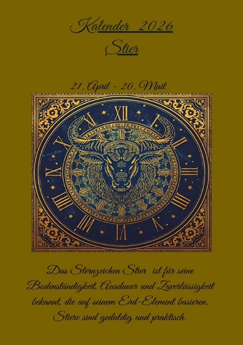 Sternzeichen Stier Kalender 2026 - Elke Strobel
