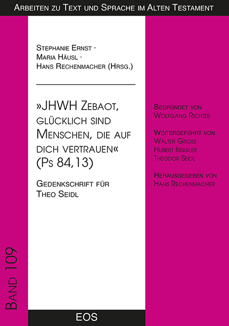 " JHWH Zebaot, gl&uuml;cklich sind Menschen, die auf dich vertrauen " (Ps 84, 13) - 