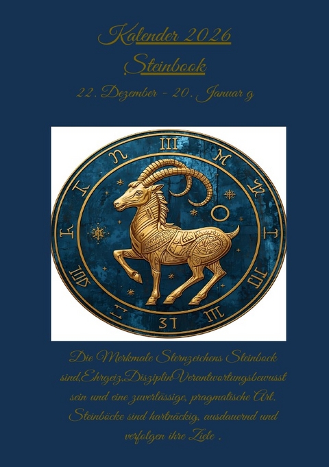 Sternzeichen Steinbock Kalender 2026 - Elke Strobel