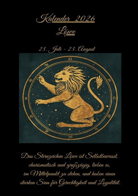 Sternzeichen L&ouml;we Kalender 2026 - Elke Strobel