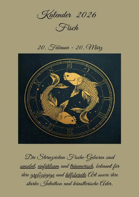 Sternzeichen Fisch Kalender 2026 - Elke Strobel