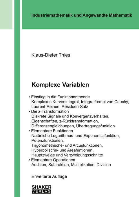 Komplexe Variablen - Klaus-Dieter Thies