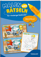 Malen und R&auml;tseln f&uuml;r Kindergartenkinder. Baustelle