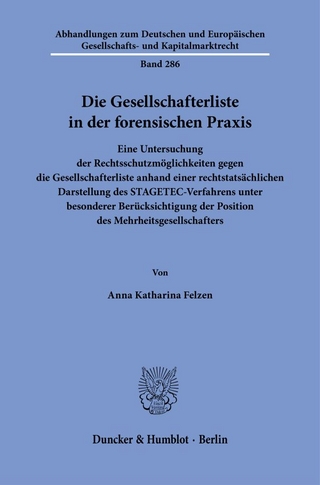 Die Gesellschafterliste in der forensischen Praxis