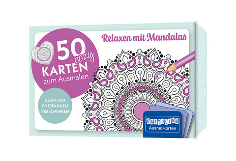 50 cozy Karten zum Ausmalen – Relaxen mit Mandalas