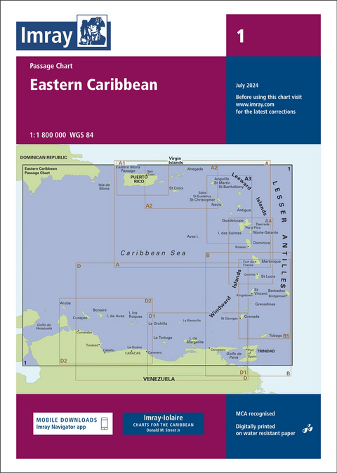 Imray Chart 1 Eastern Caribbean -  Imray
