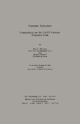 Customs Valuation - S.L. Sherman, H. Glashoff