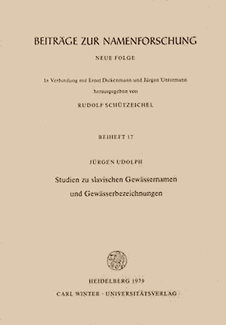 Studien zu slavischen Gewässernamen und Gewässerbezeichnungen