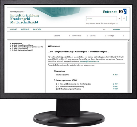 Entgeltfortzahlung &ndash; Krankengeld &ndash; Mutterschaftsgeld - Jahresabonnement - Gerhard Knorr, Otto Ernst Krasney, Dunja Barkow von Creytz