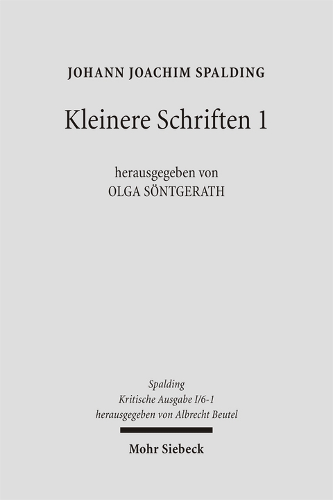 Kritische Ausgabe - Johann J. Spalding