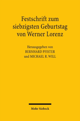 Festschrift zum siebzigsten Geburtstag von Werner Lorenz