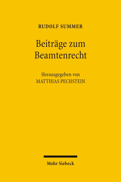 Beiträge zum Beamtenrecht - Rudolf Summer