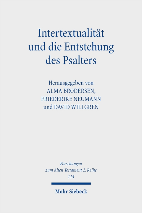 Intertextualität und die Entstehung des Psalters - 