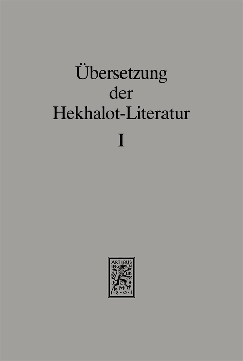 &Uuml;bersetzung der Hekhalot-Literatur - 