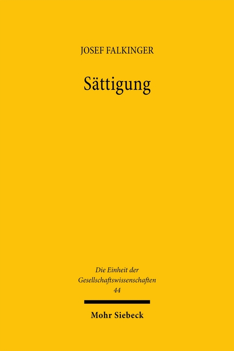 S&auml;ttigung - Josef Falkinger