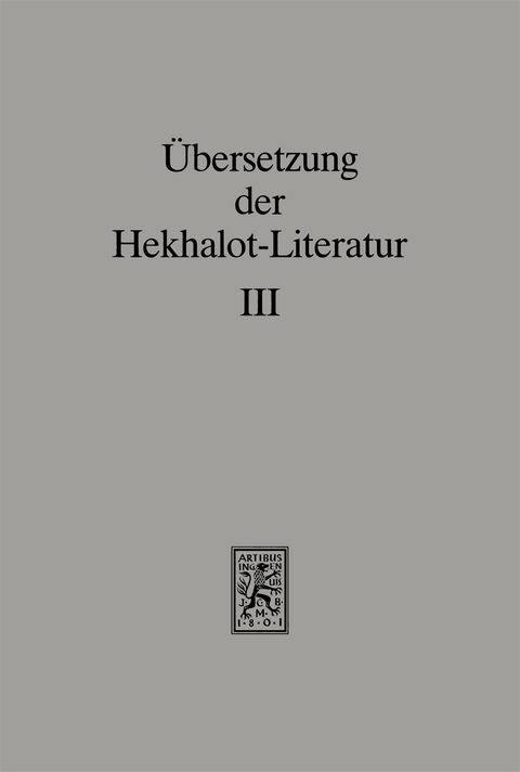 &Uuml;bersetzung der Hekhalot-Literatur - 