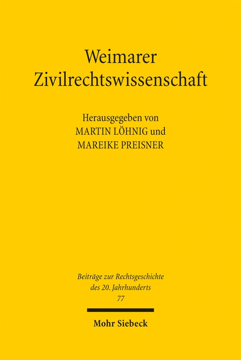 Weimarer Zivilrechtswissenschaft - 