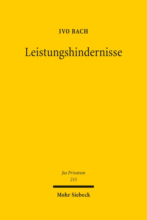 Leistungshindernisse - Ivo Bach