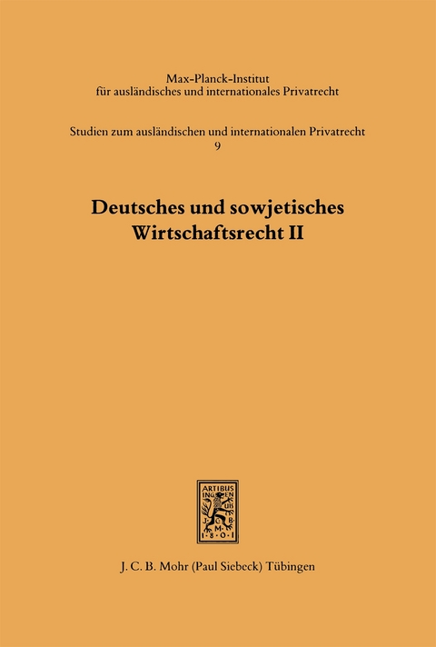Deutsches und sowjetisches Wirtschaftsrecht - 