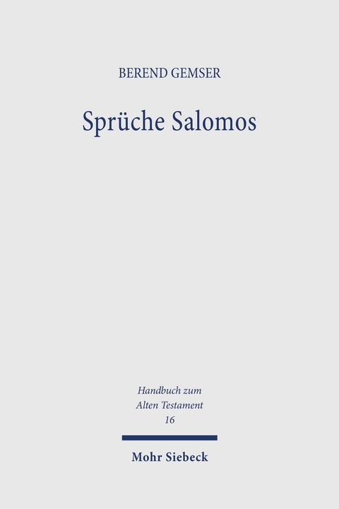 Sprüche Salomos - Berend Gemser