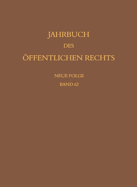 Jahrbuch des &ouml;ffentlichen Rechts der Gegenwart. Neue Folge - 