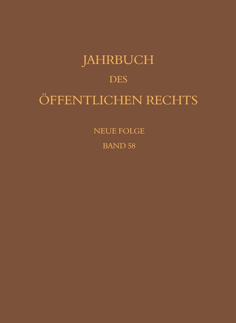 Jahrbuch des &ouml;ffentlichen Rechts der Gegenwart. Neue Folge - 