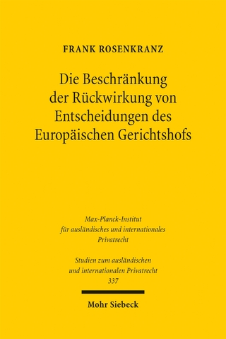 Die Beschränkung der Rückwirkung von Entscheidungen des Europäischen Gerichtshofs