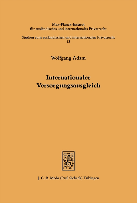 Internationaler Versorgungsausgleich - Wolfgang Adam