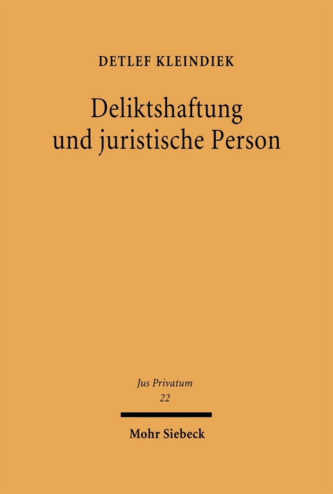 Deliktshaftung und juristische Person - Detlef Kleindiek