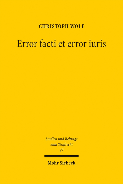 Error facti et error iuris - Christoph Wolf
