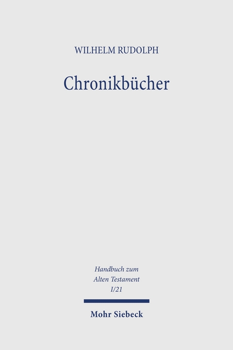 Chronikbücher - Wilhelm Rudolph
