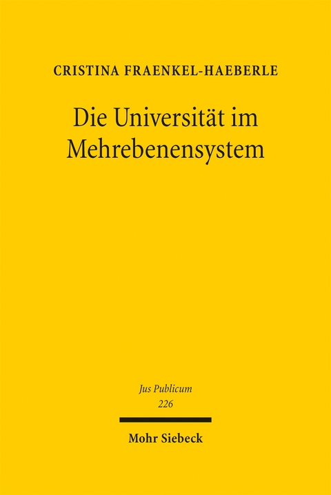 Die Universität im Mehrebenensystem - Cristina Fraenkel-Haeberle