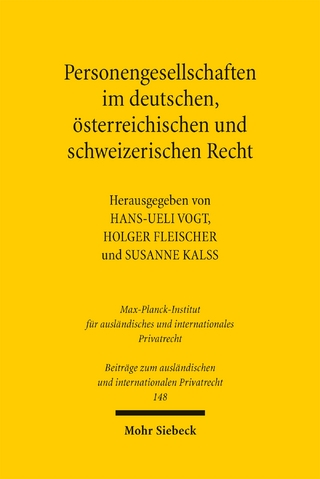 Personengesellschaften im deutschen, österreichischen und schweizerischen Recht