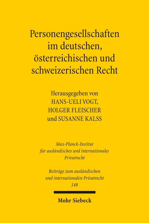 Personengesellschaften im deutschen, &ouml;sterreichischen und schweizerischen Recht - 