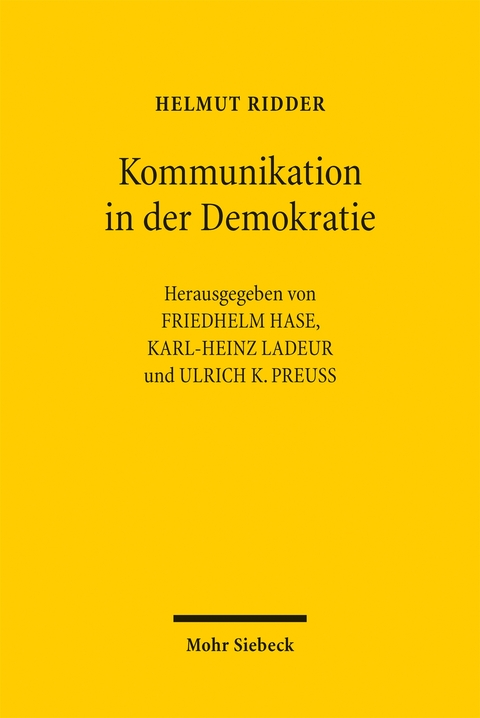 Kommunikation in der Demokratie - Helmut Ridder