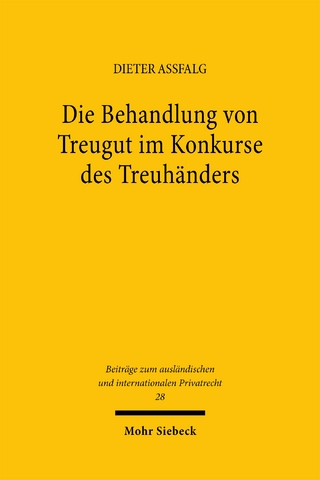 Die Behandlung von Treugut im Konkurse des Treuhänders