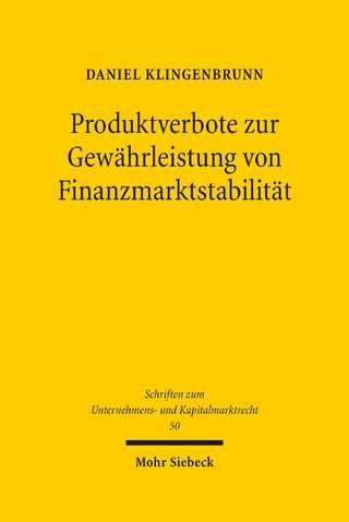 Produktverbote zur Gewährleistung von Finanzmarktstabilität