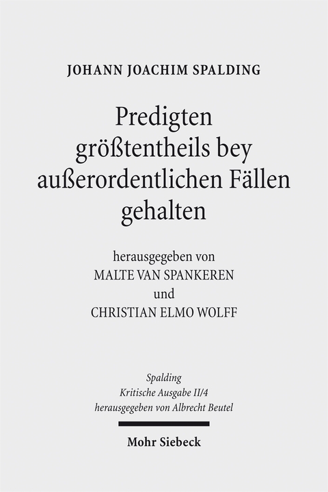 Kritische Ausgabe - Johann J. Spalding