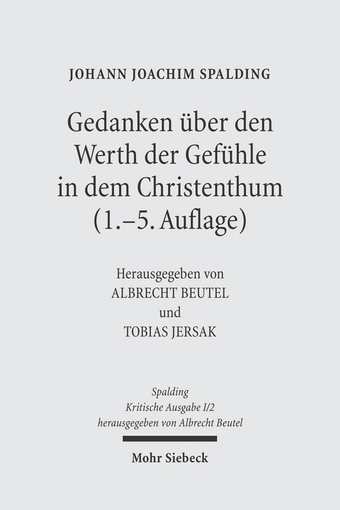 Kritische Ausgabe - Johann J. Spalding